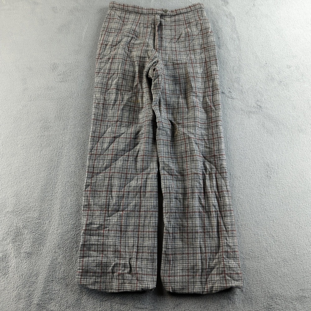 Vintage 80s Pendleton Pants Womens W26 Gray Plaid 100% Wool‎ High Rise Straight